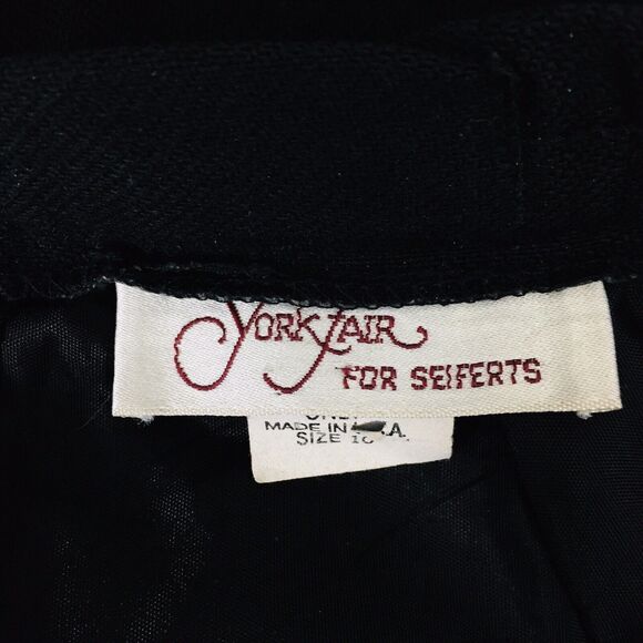 Vintage 70s York Yair Black Wool High Waist Pleated Trouser Pants - Picture 10 of 11
